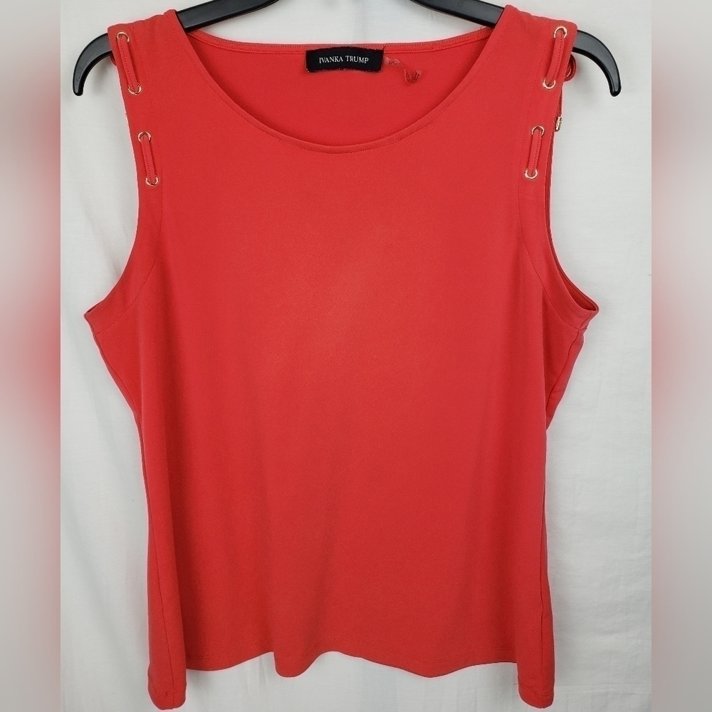 Ivanka Trump Orange Sleeveless Shirt Sz L
